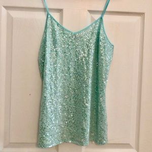 Express Aqua Sequined tank. Medium